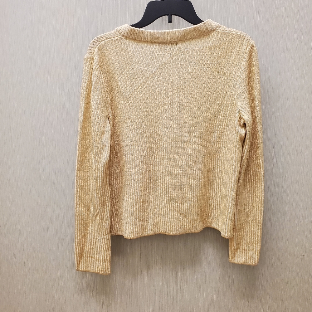 St. JOHN Deep V-neck Sweater Ribbed w/ Metallic Threads Size S - Like NEW! - Picture 7 of 11